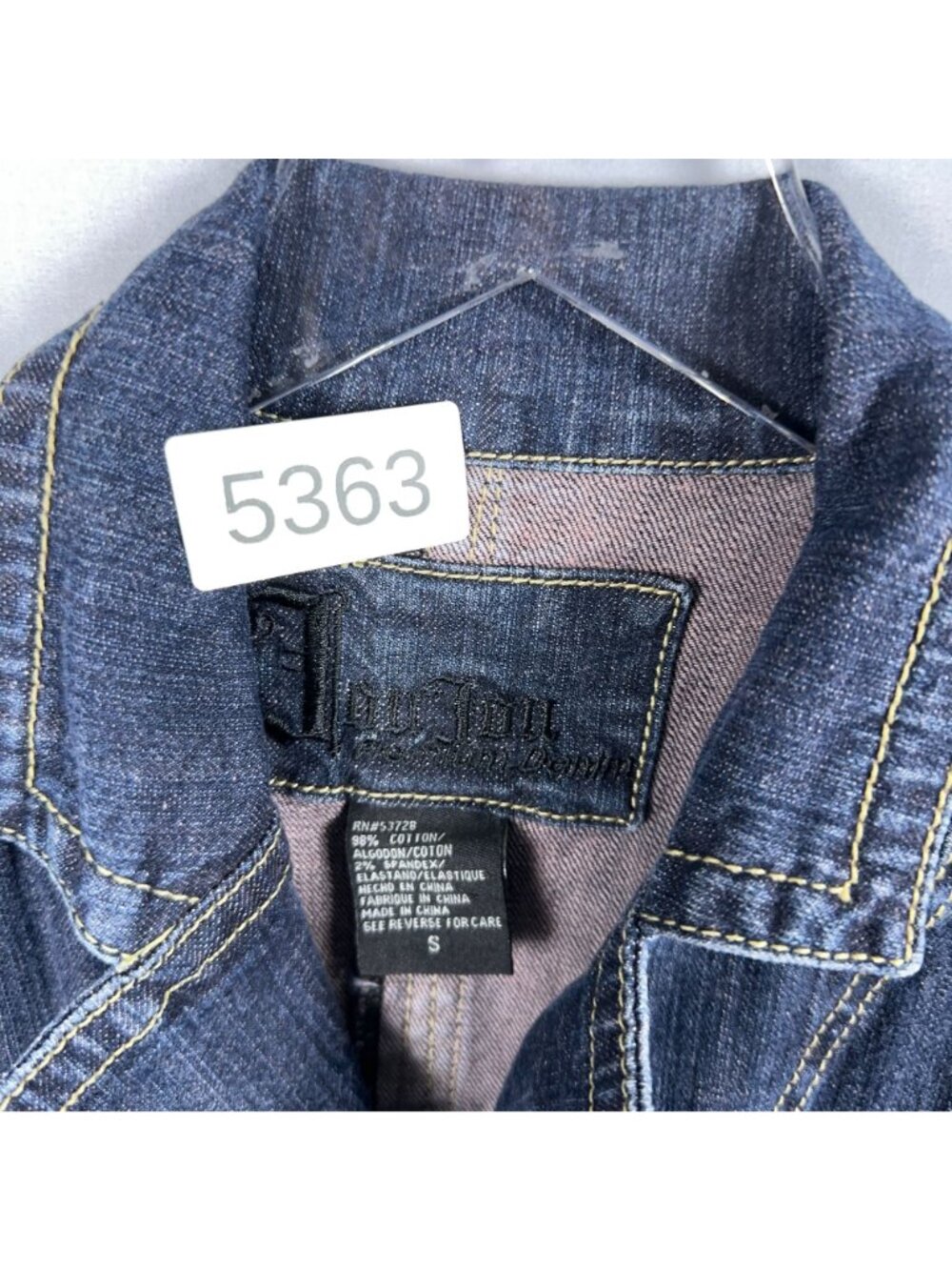 Jou Jou Premium Denim Dress Size Small Button Down Long Sleeve Notch Lapel - Picture 10 of 10